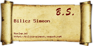 Bilicz Simeon névjegykártya